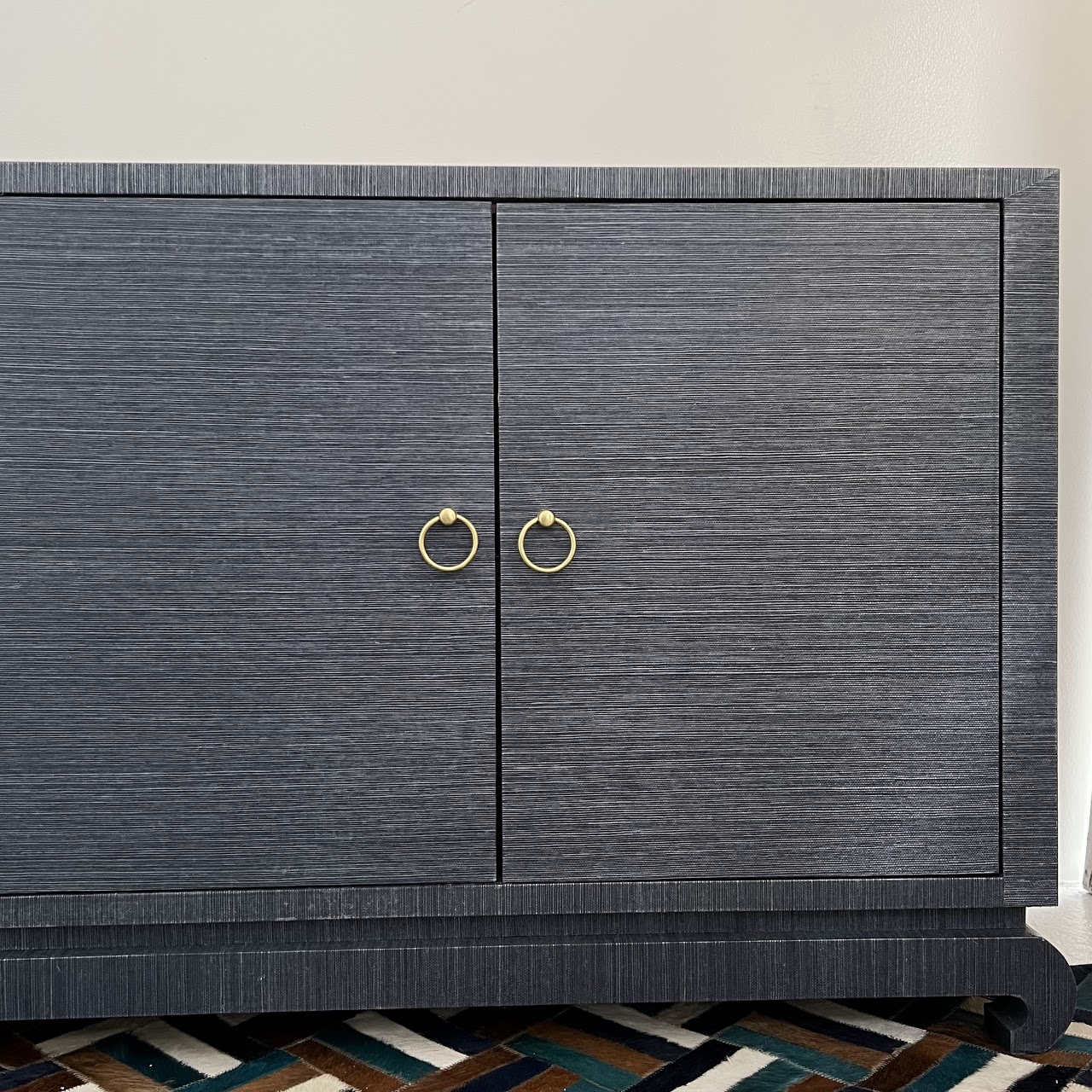 Contemporary Grasscloth Credenza