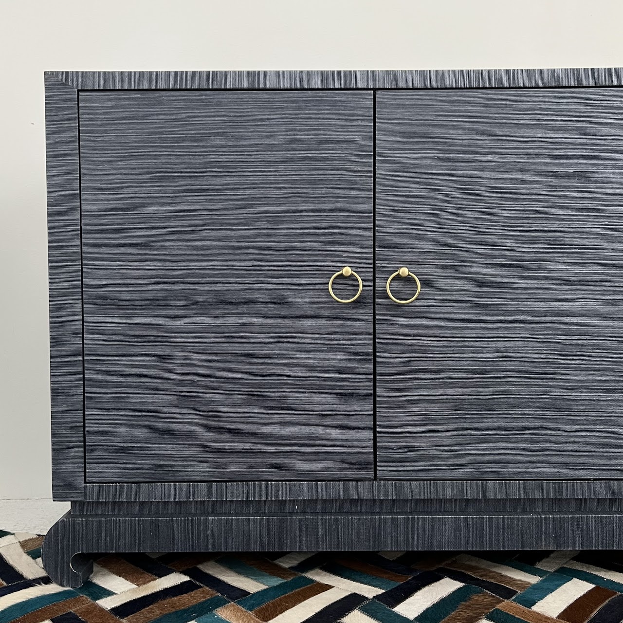 Contemporary Grasscloth Credenza