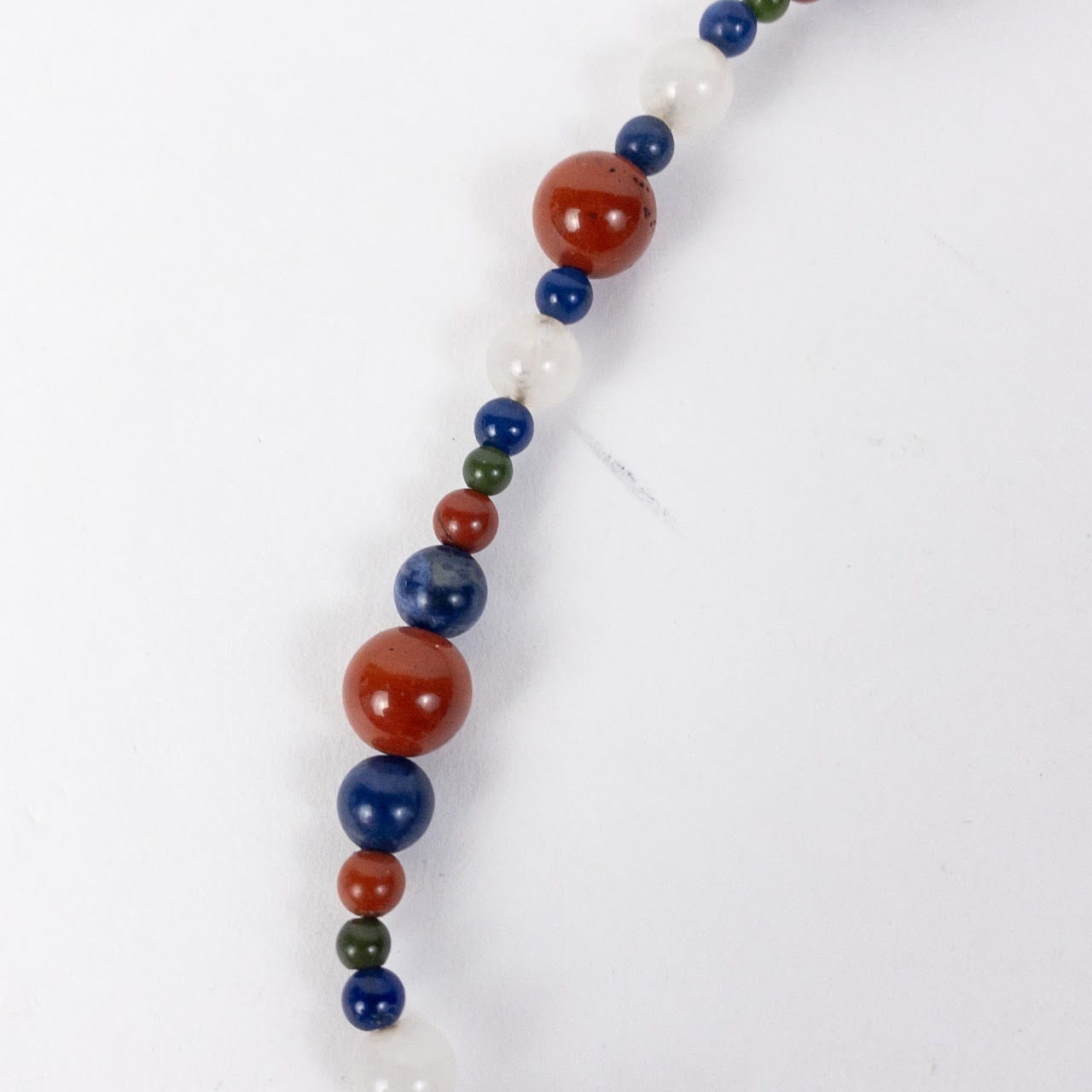 Lapis Lazuli, Carnelian, & Moonstone Cloisonné Pendant Necklace