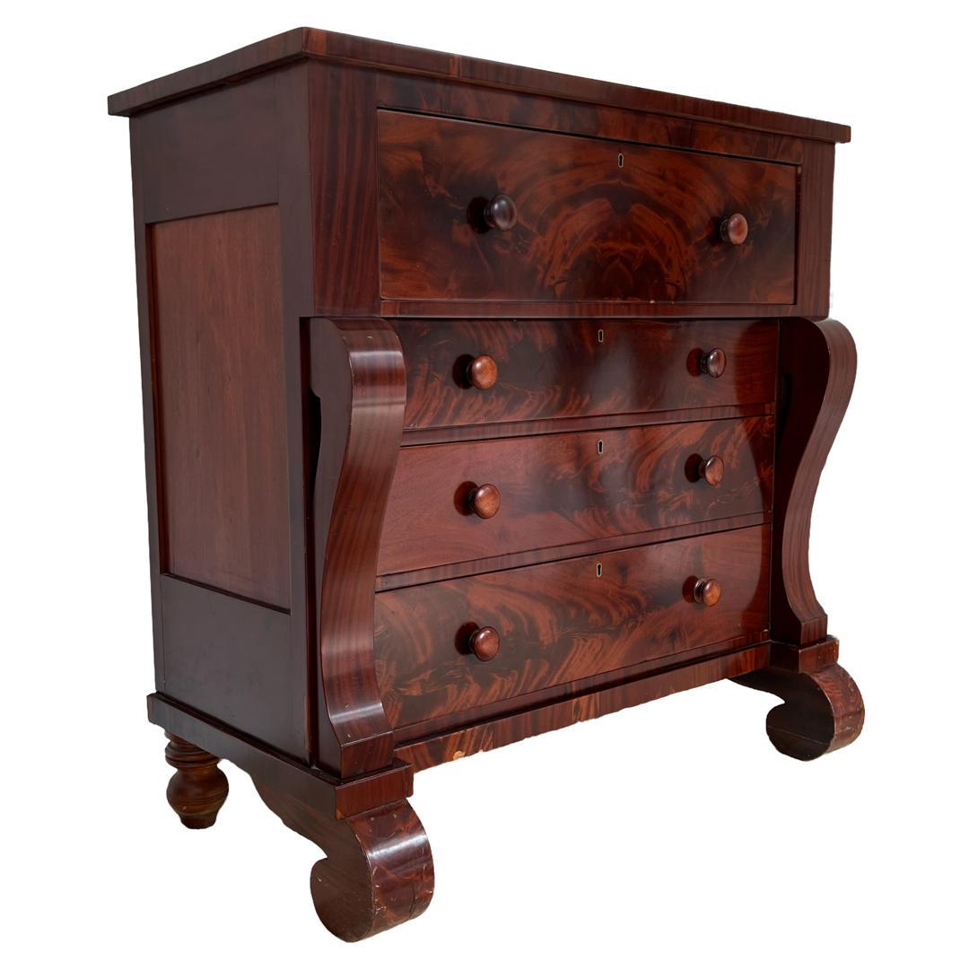 Empire Flame Mahogany Four Drawer Dresser