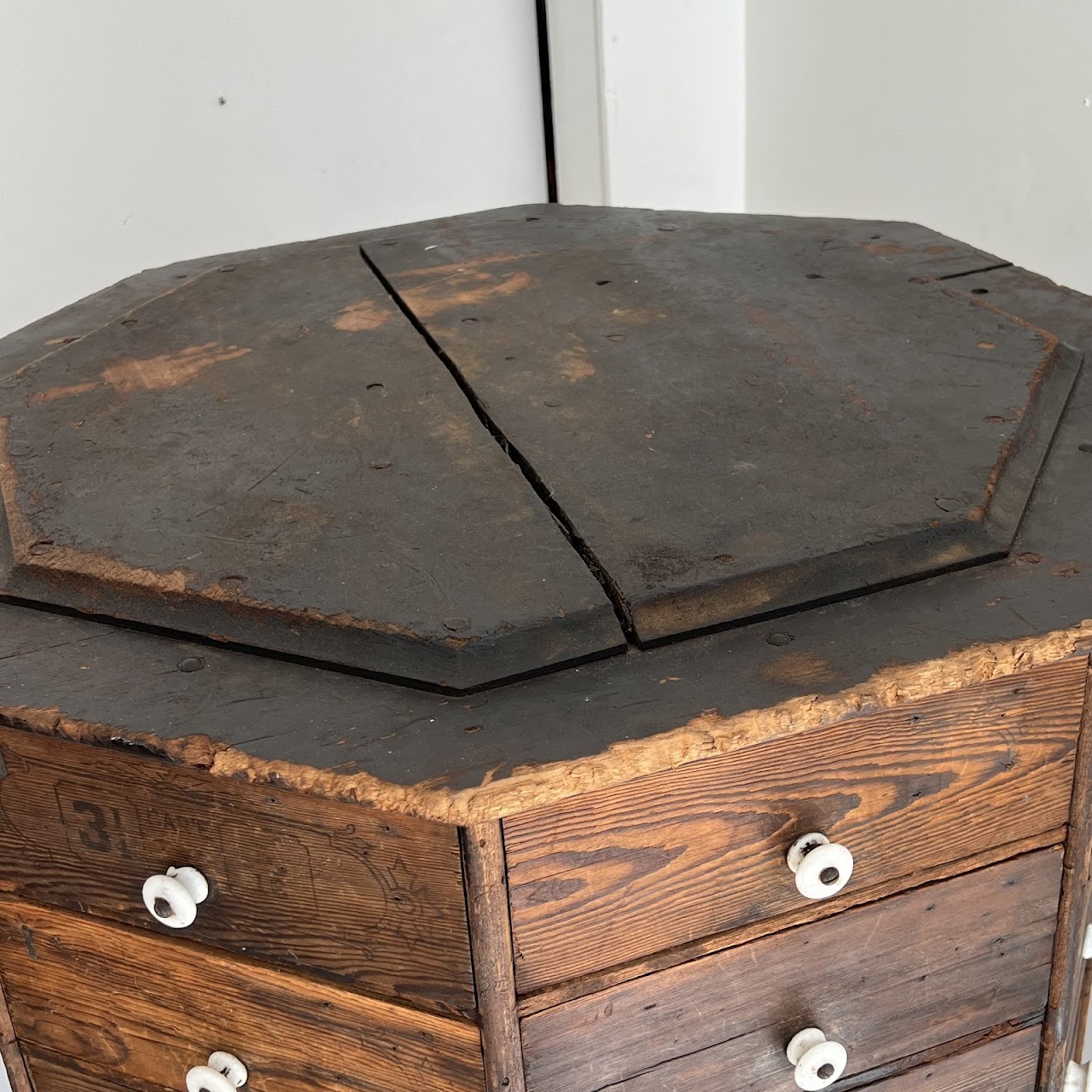 Late 19th C. American Pine 100-Drawer Storage Cabinet