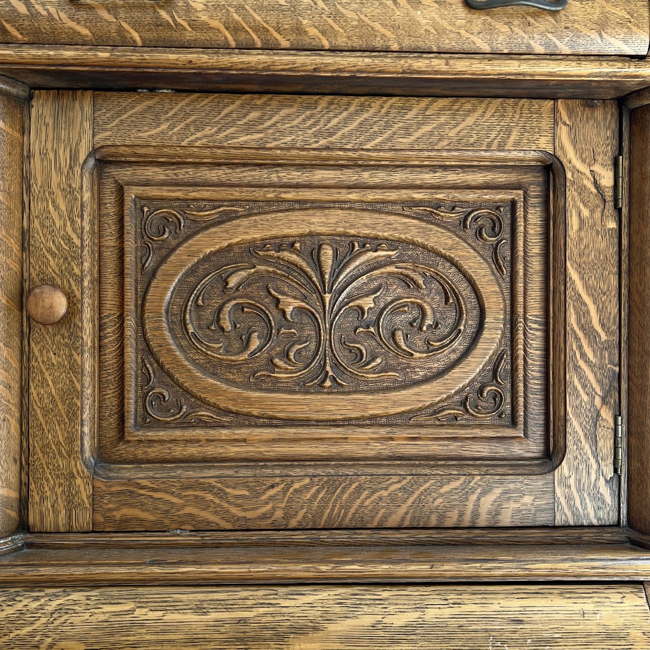 American Tiger Oak Antique Sideboard Server