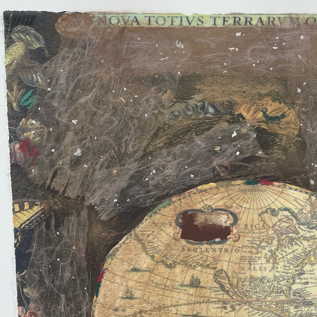 Starlie Sokol Hohne Signed Mixed Media Map Painting