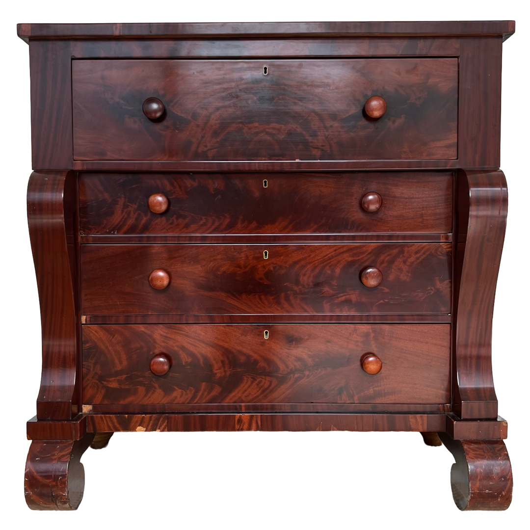 Empire Flame Mahogany Four Drawer Dresser