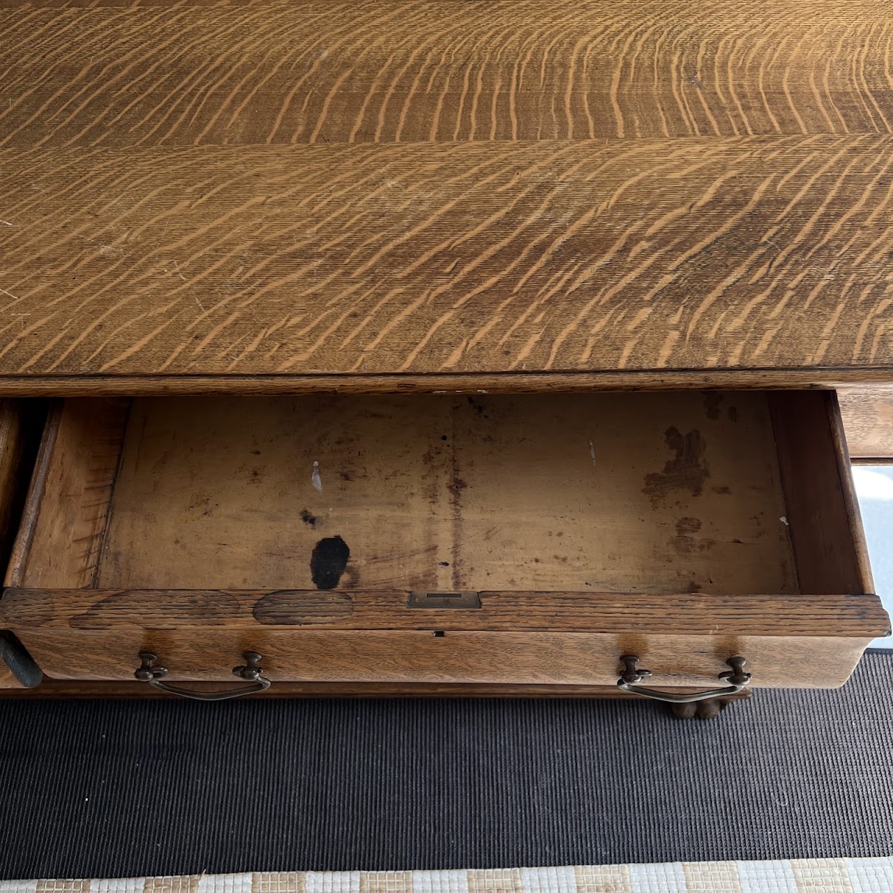 American Tiger Oak Antique Sideboard Server