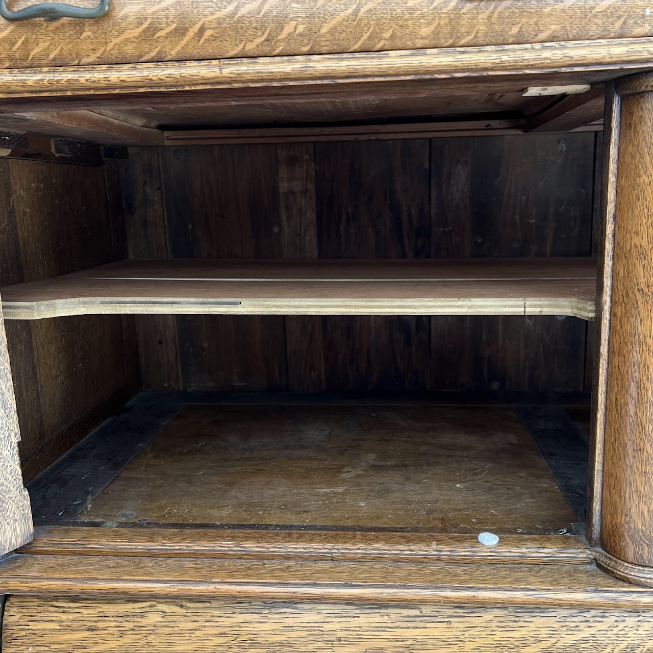 American Tiger Oak Antique Sideboard Server