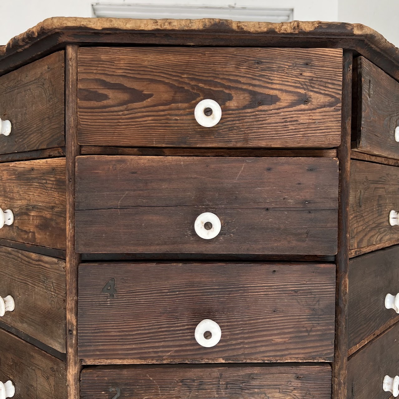 Late 19th C. American Pine 100-Drawer Storage Cabinet