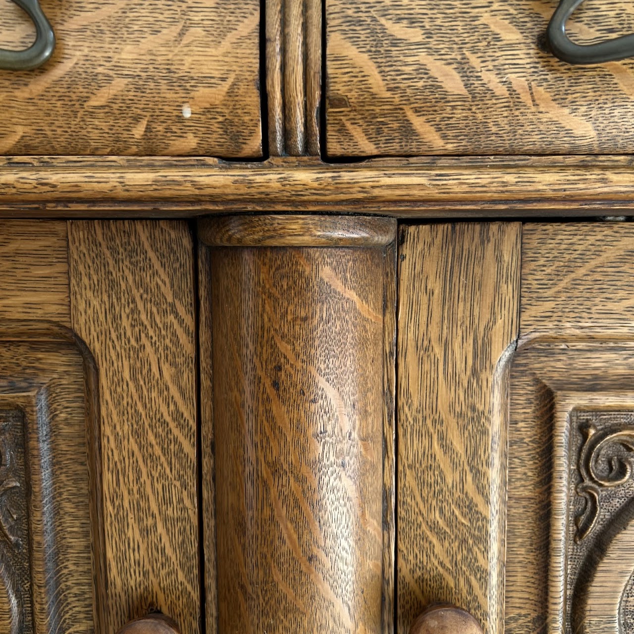 American Tiger Oak Antique Sideboard Server