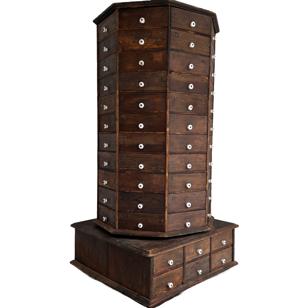 Late 19th C. American Pine 100-Drawer Storage Cabinet