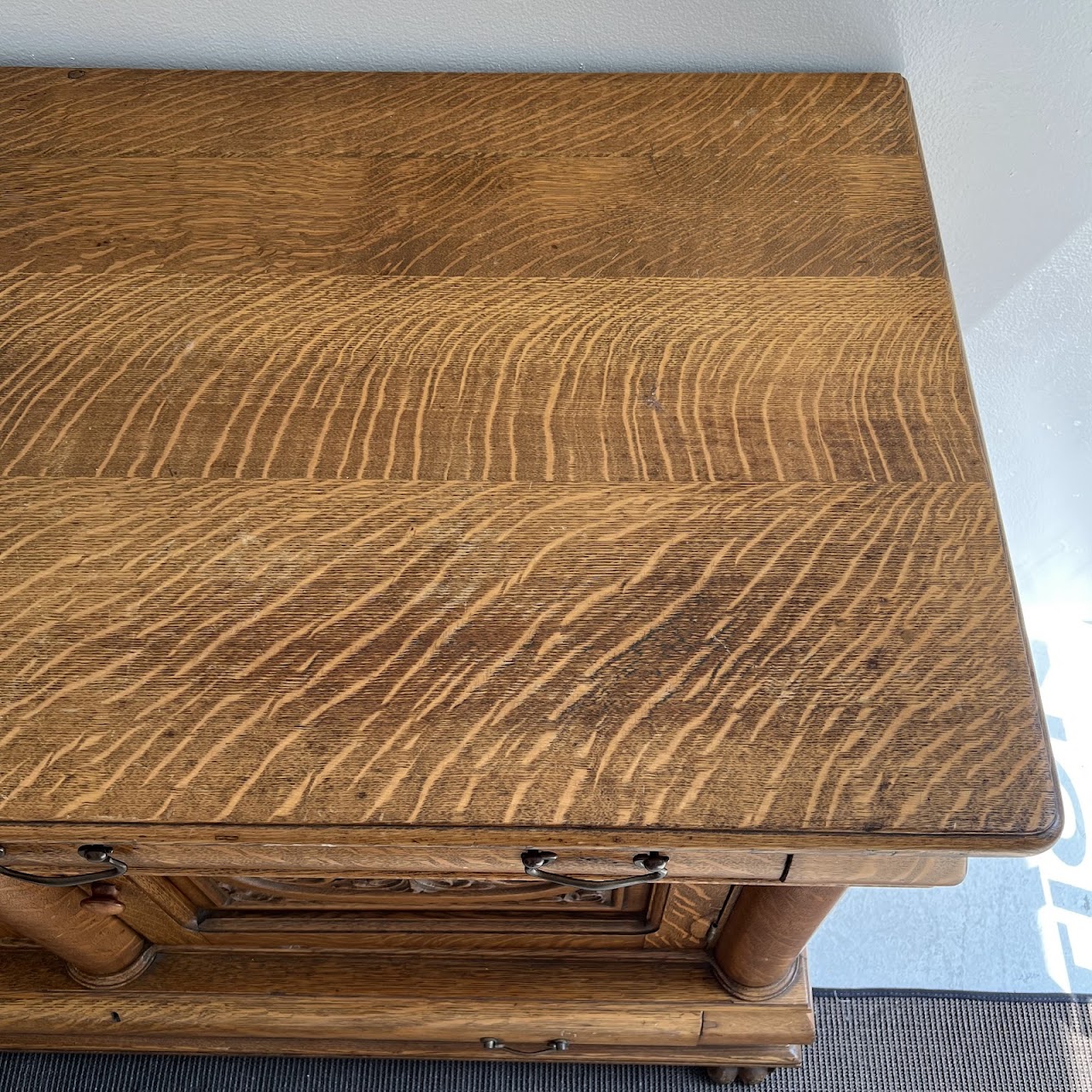 American Tiger Oak Antique Sideboard Server