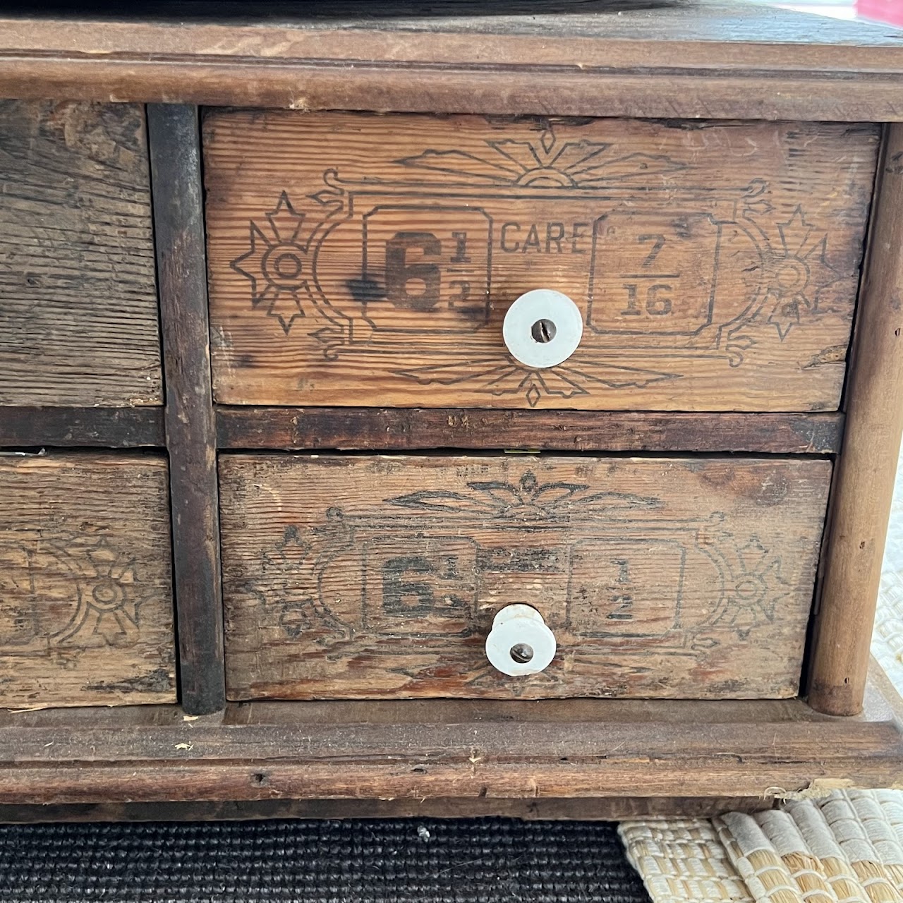 Late 19th C. American Pine 100-Drawer Storage Cabinet