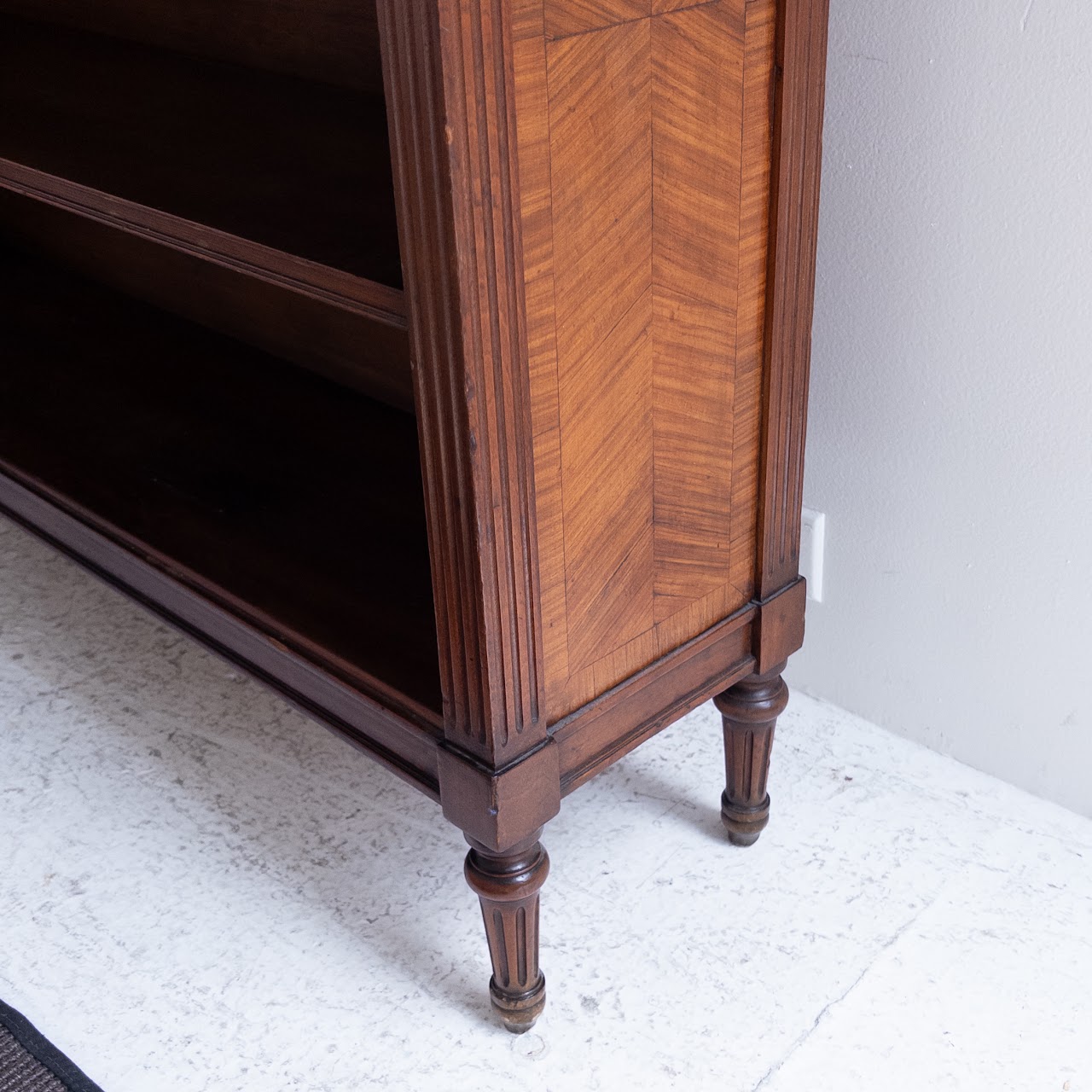 Marquetry Inlaid Walnut Bookcase