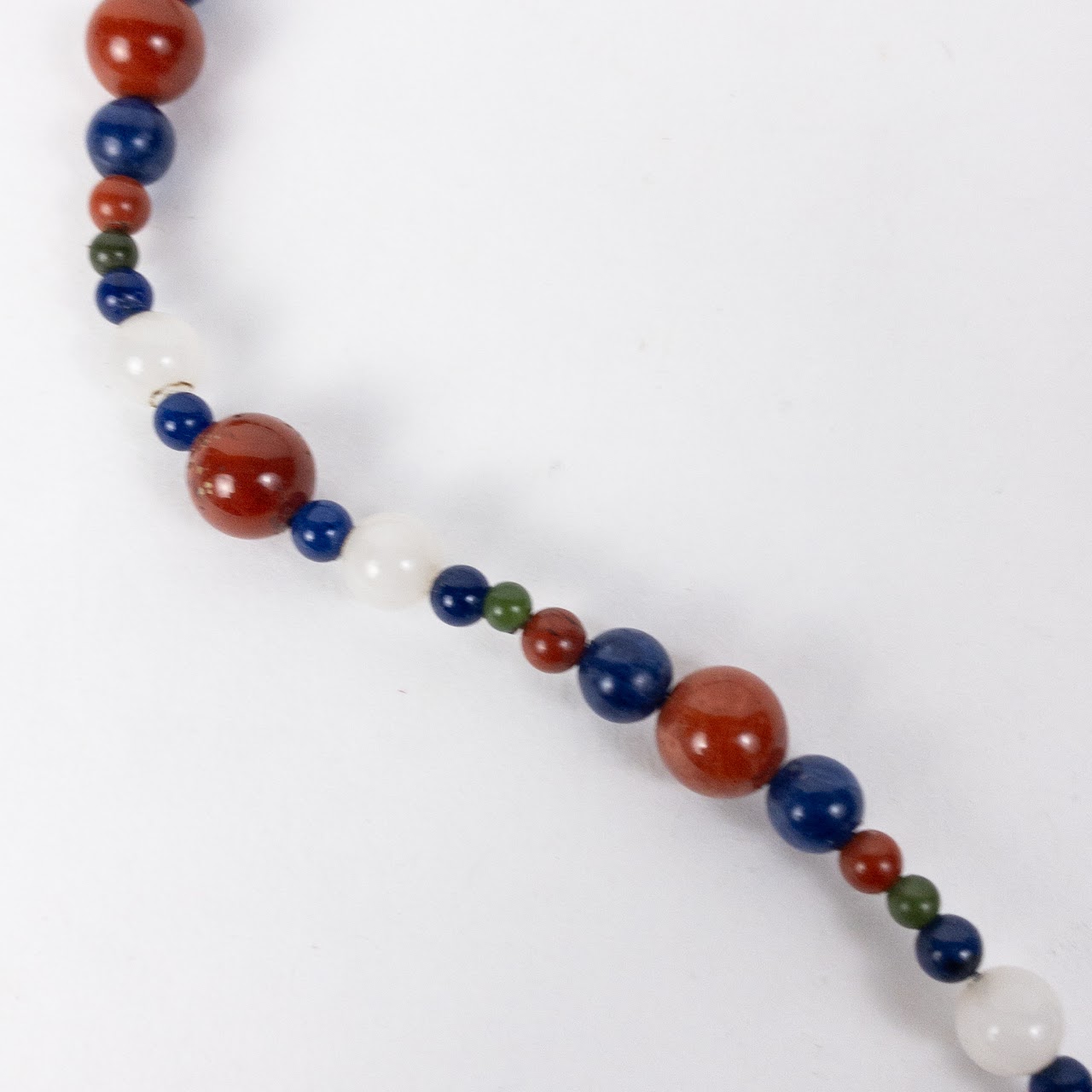 Lapis Lazuli, Carnelian, & Moonstone Cloisonné Pendant Necklace