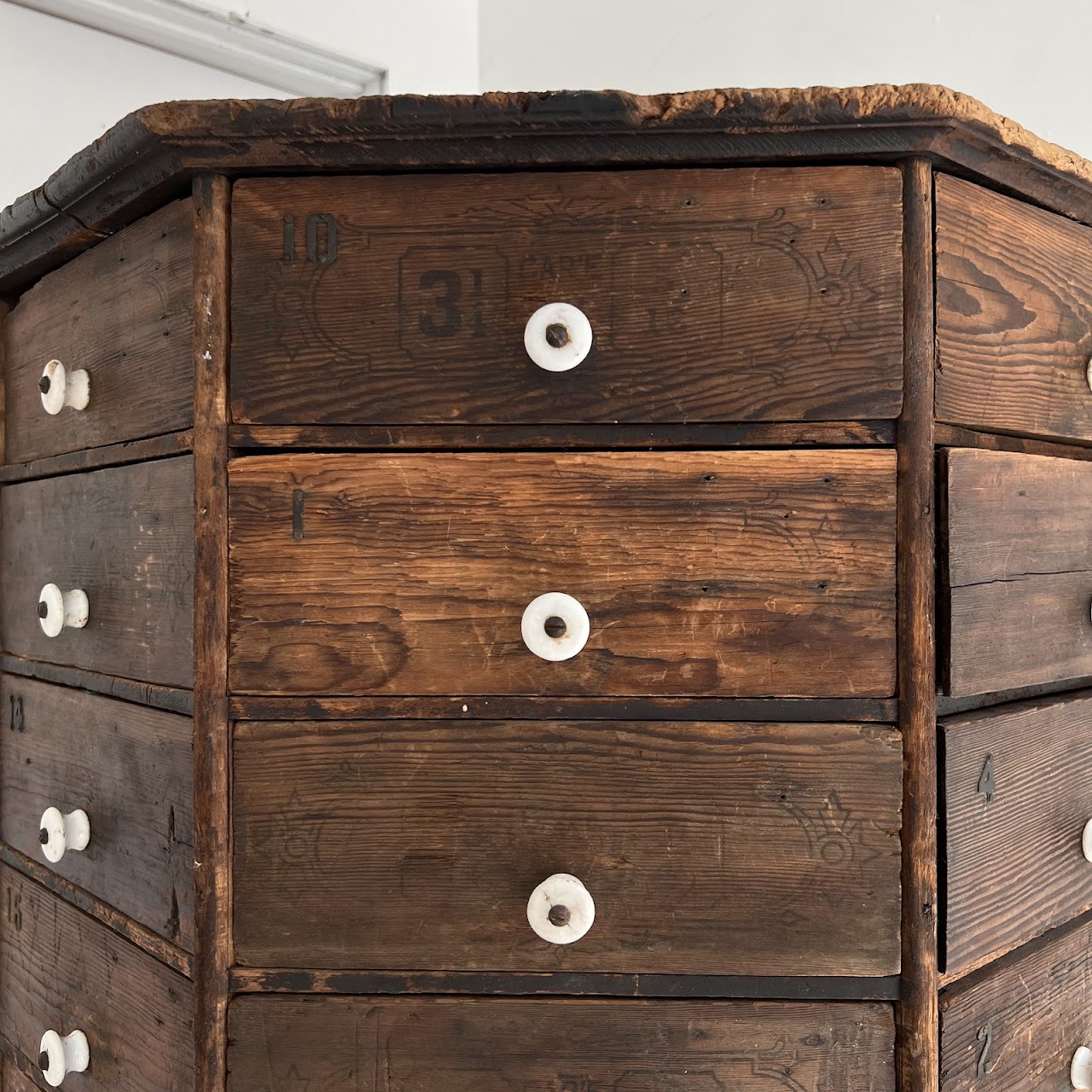 Late 19th C. American Pine 100-Drawer Storage Cabinet