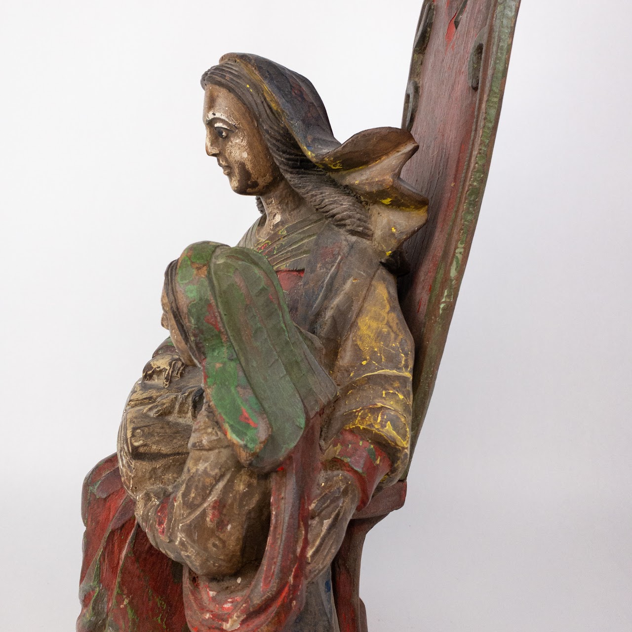 Hand Carved Wood Religious Statue