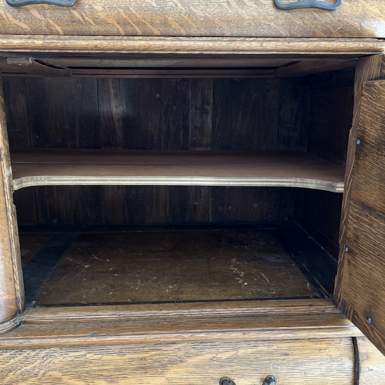 American Tiger Oak Antique Sideboard Server