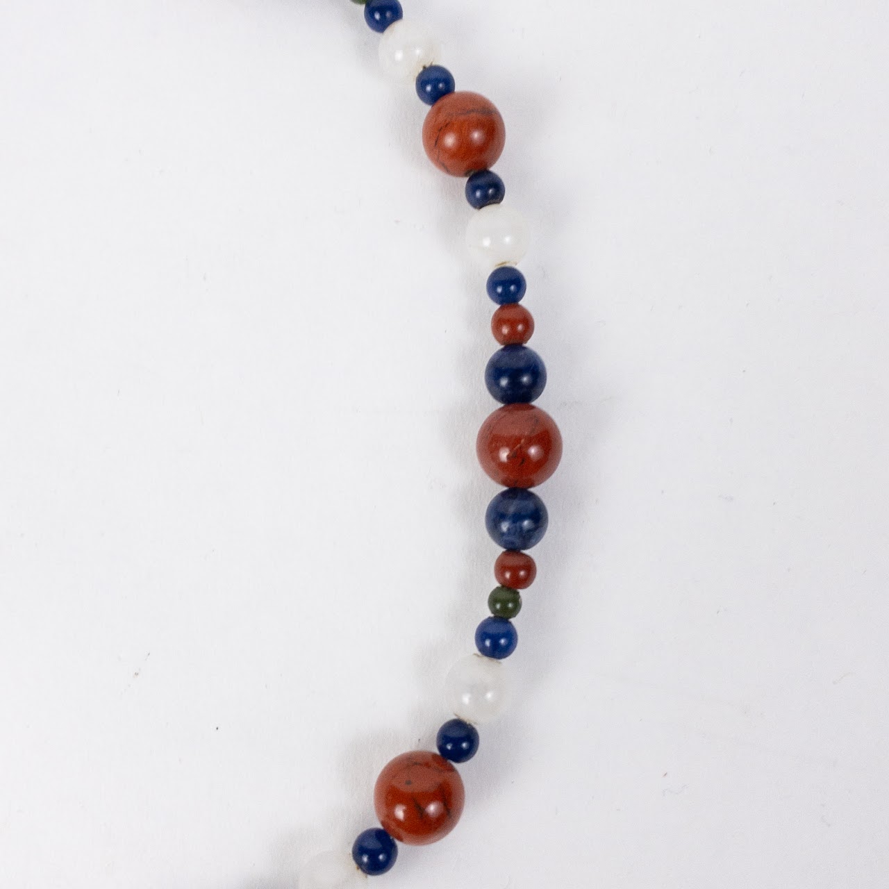 Lapis Lazuli, Carnelian, & Moonstone Cloisonné Pendant Necklace