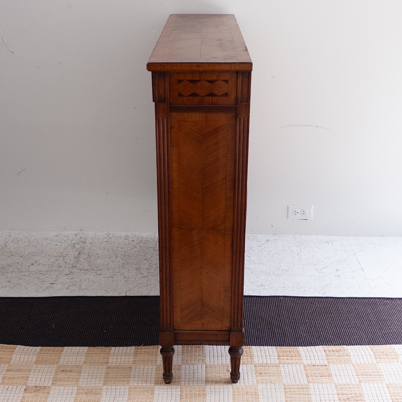 Marquetry Inlaid Walnut Bookcase