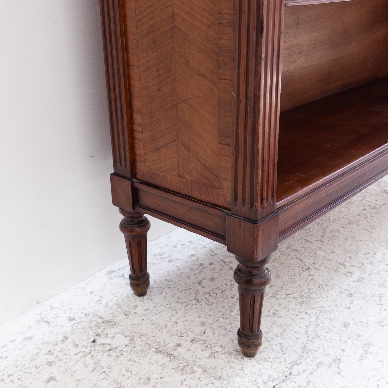 Marquetry Inlaid Walnut Bookcase