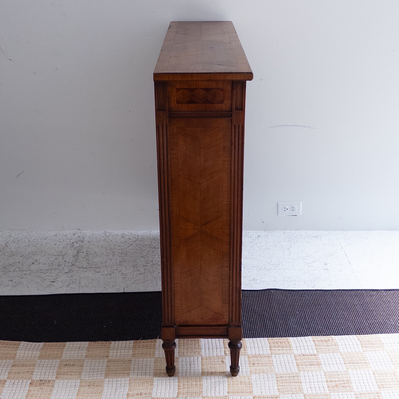 Marquetry Inlaid Walnut Bookcase