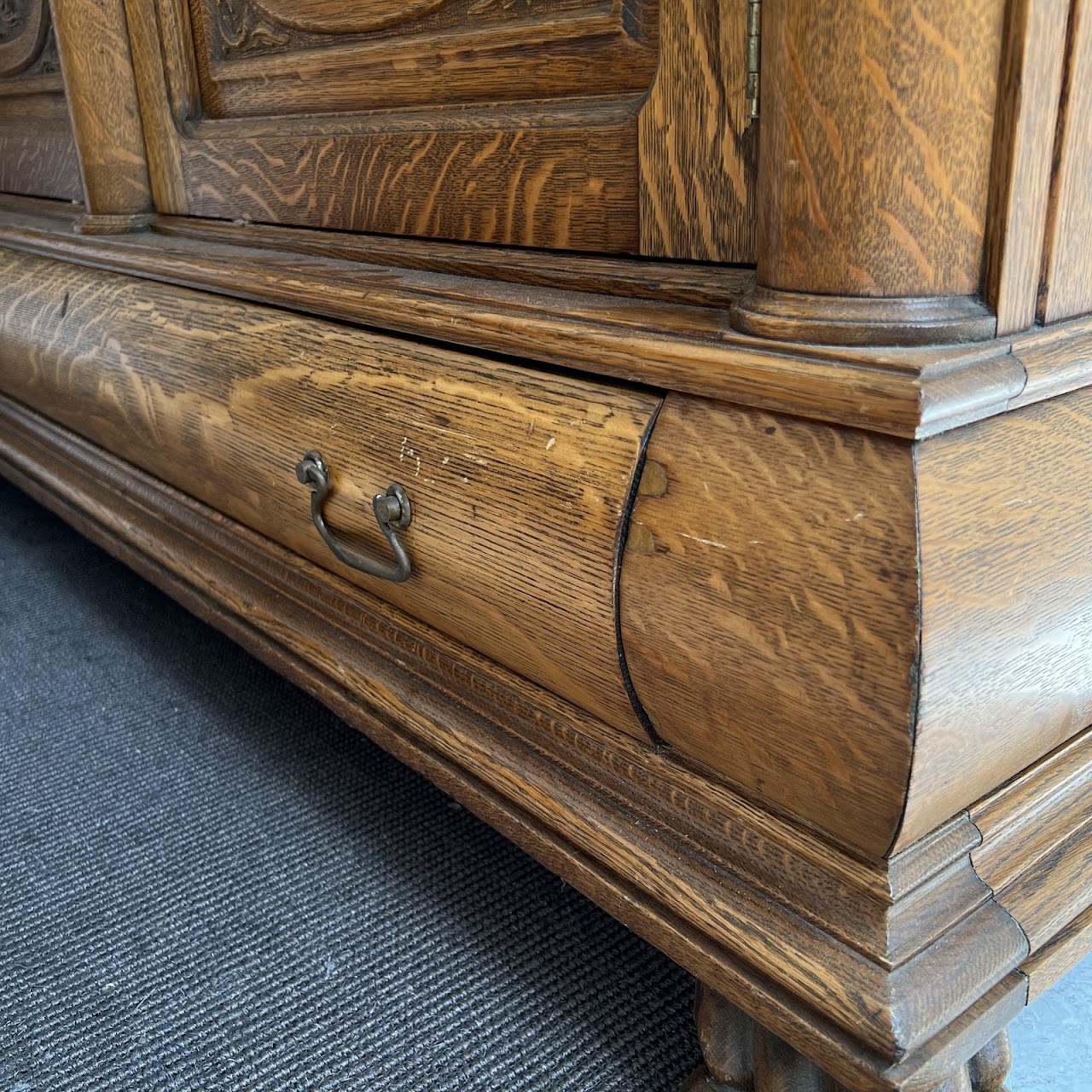 American Tiger Oak Antique Sideboard Server