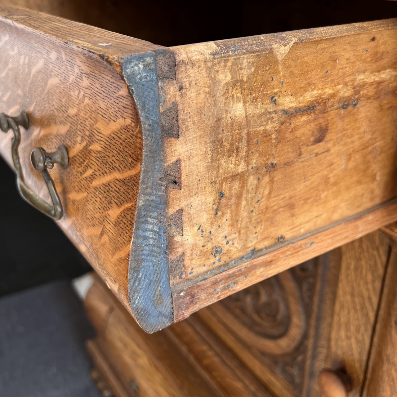 American Tiger Oak Antique Sideboard Server