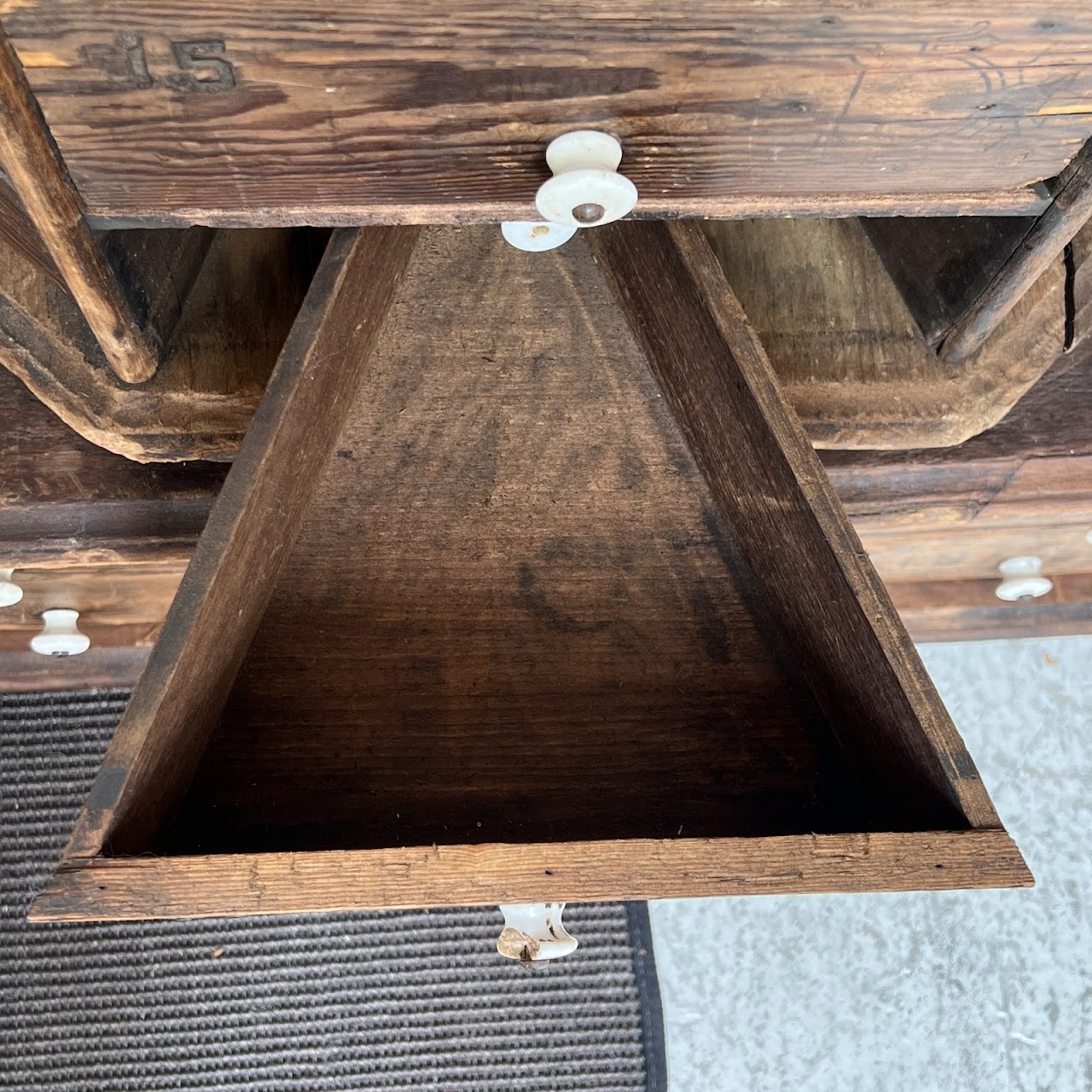 Late 19th C. American Pine 100-Drawer Storage Cabinet