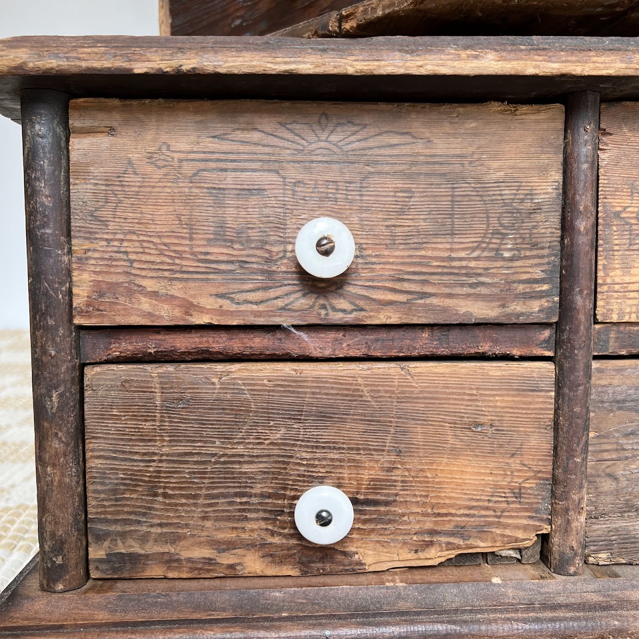 Late 19th C. American Pine 100-Drawer Storage Cabinet