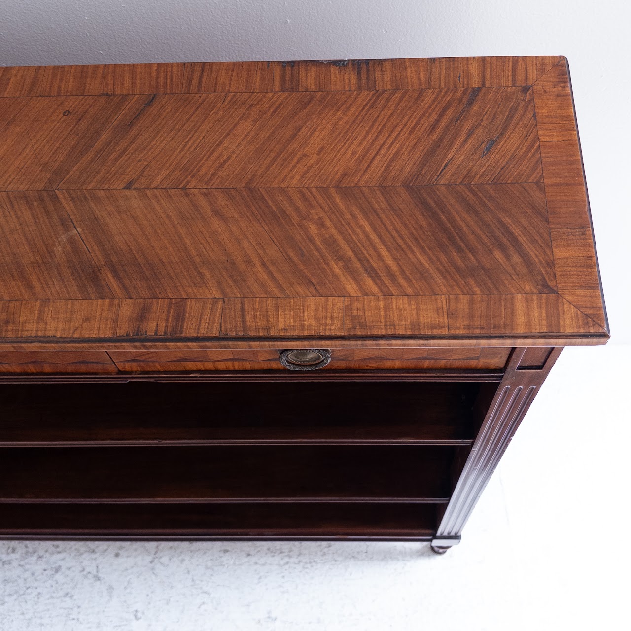 Marquetry Inlaid Walnut Bookcase