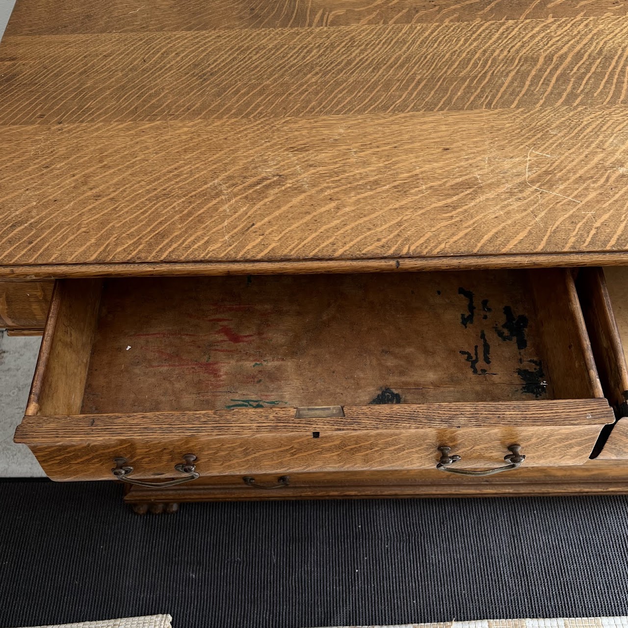 American Tiger Oak Antique Sideboard Server