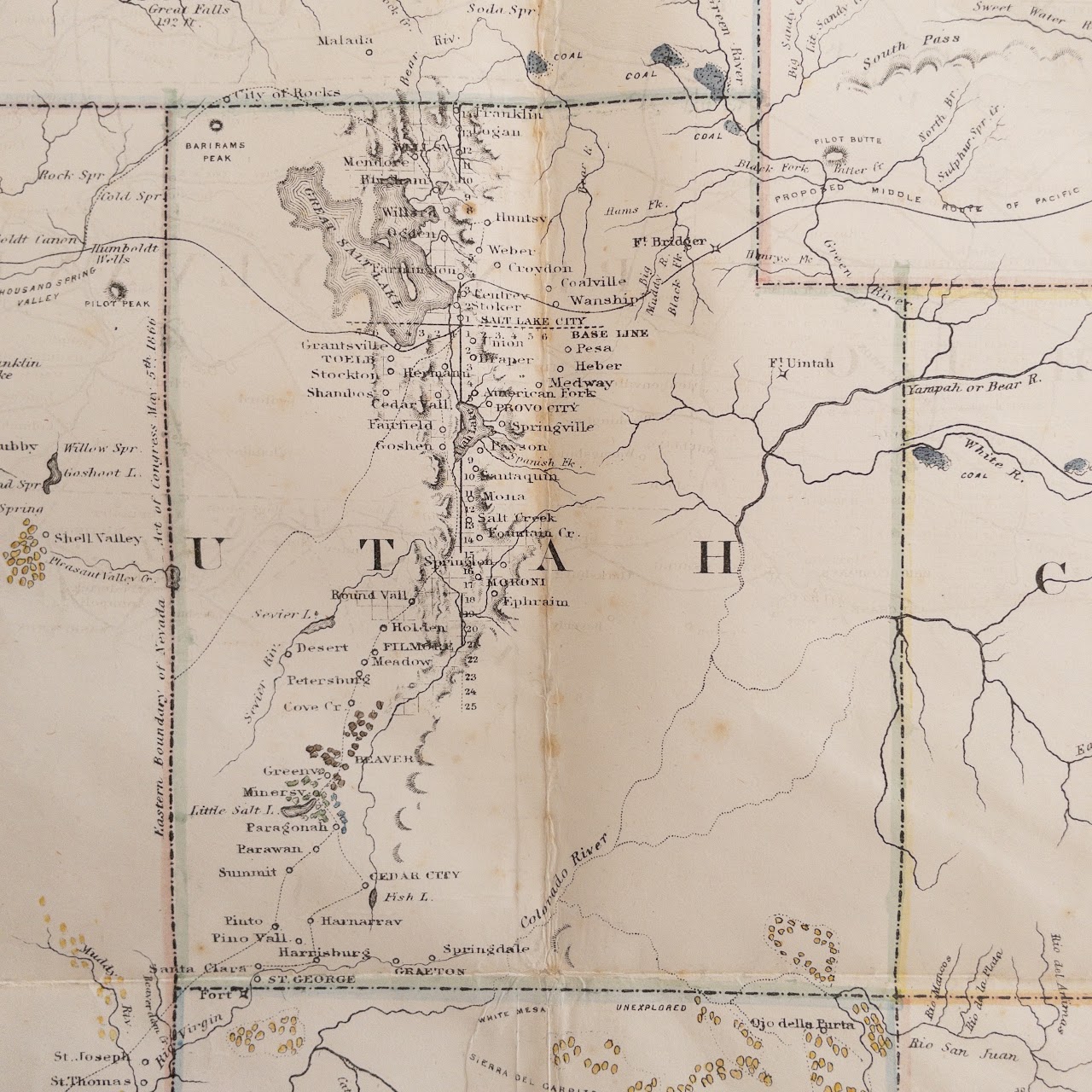 1866 Map of the United States and Territories, US General Land Office