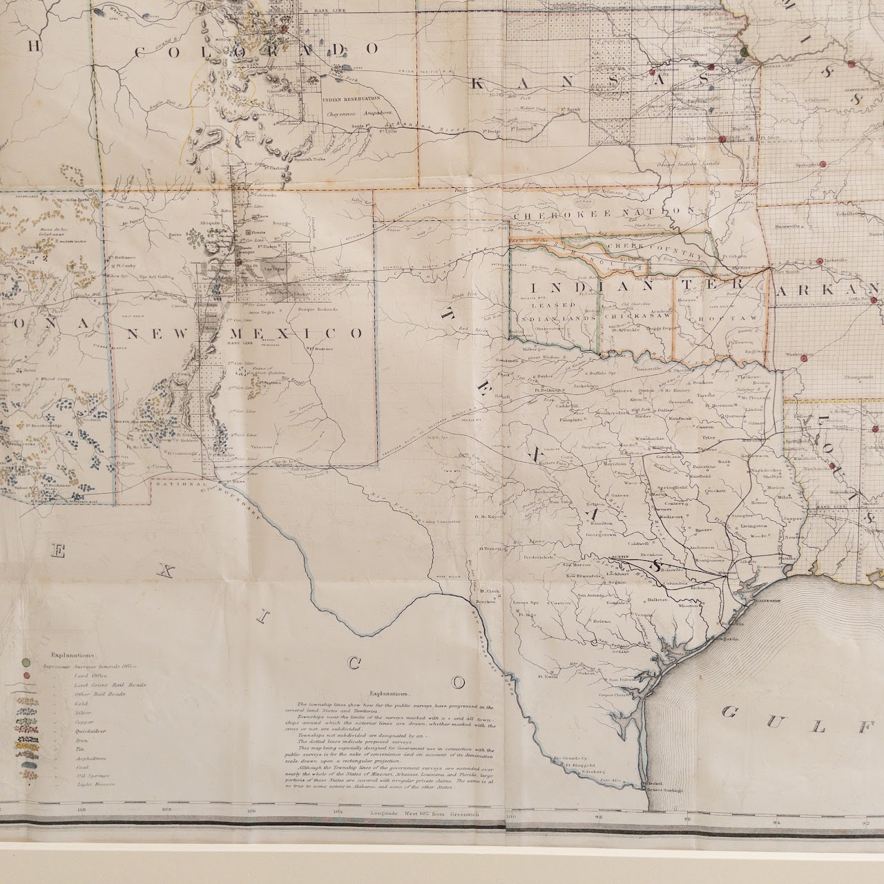 1866 Map of the United States and Territories, US General Land Office