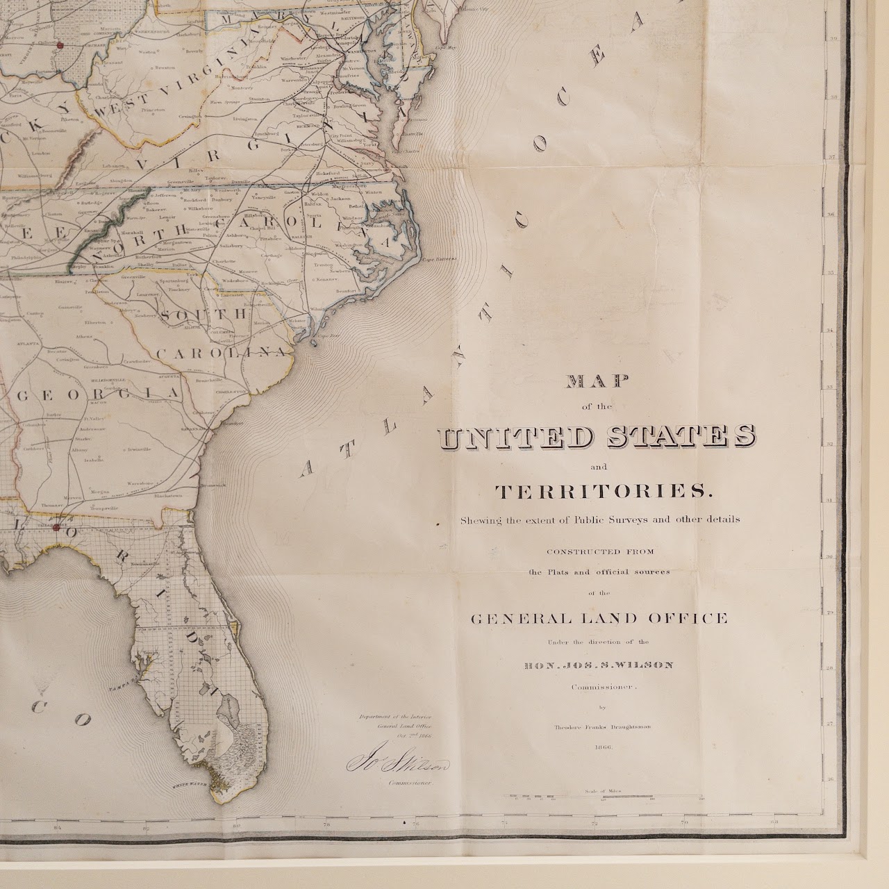 1866 Map of the United States and Territories, US General Land Office