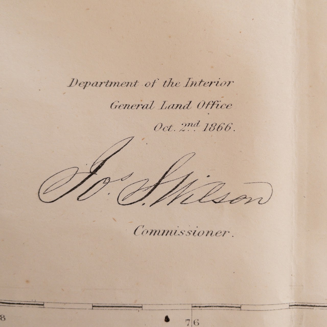 1866 Map of the United States and Territories, US General Land Office