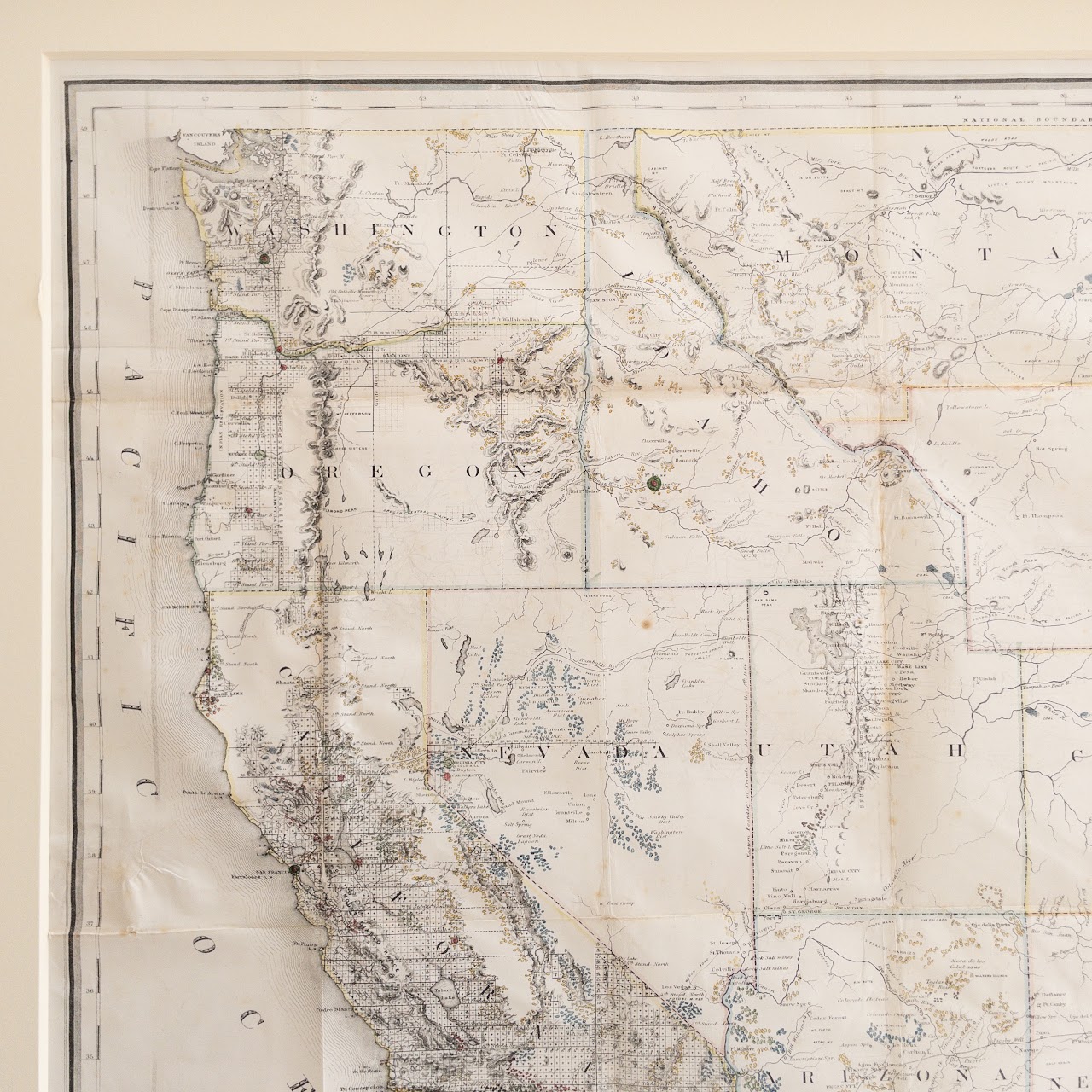 1866 Map of the United States and Territories, US General Land Office