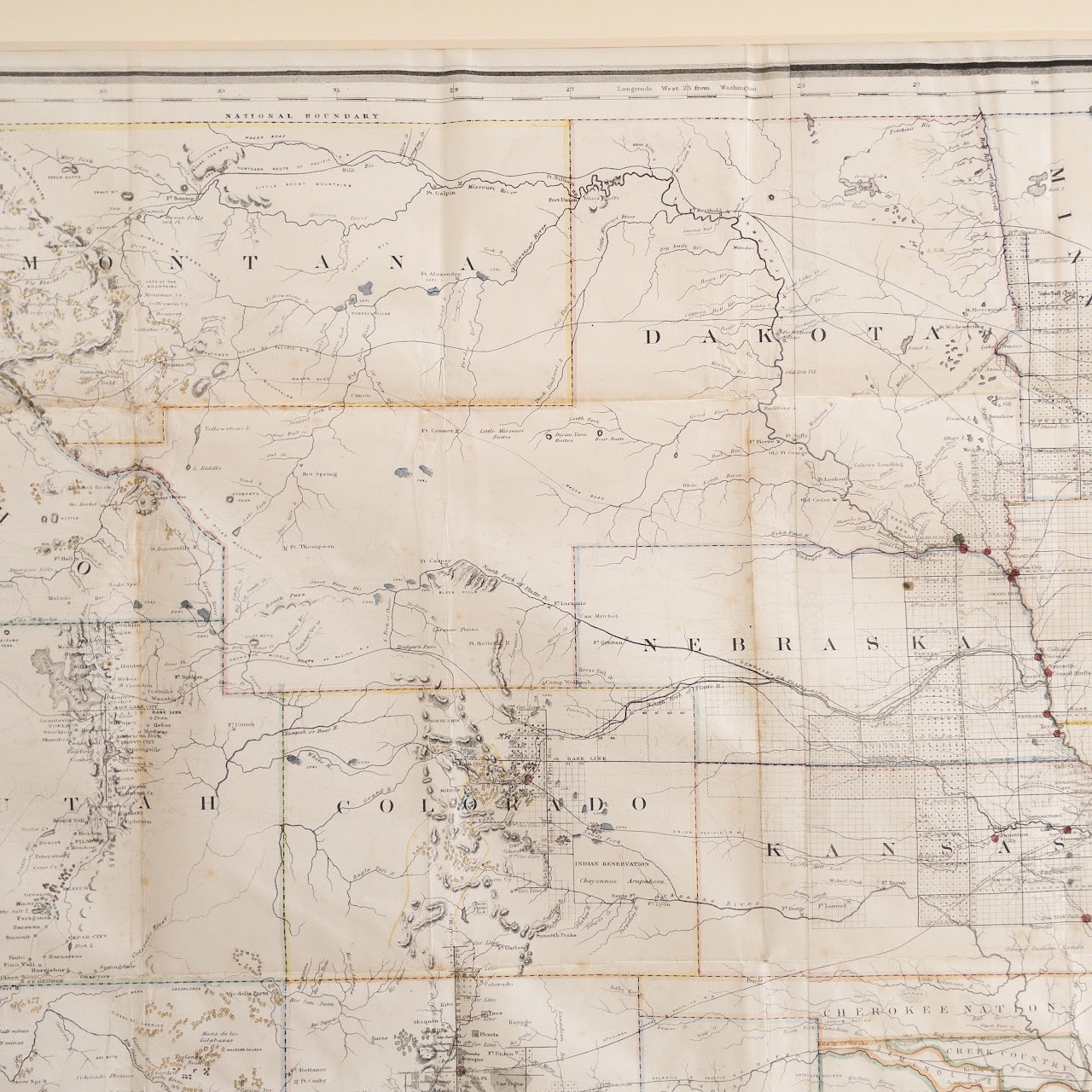 1866 Map of the United States and Territories, US General Land Office