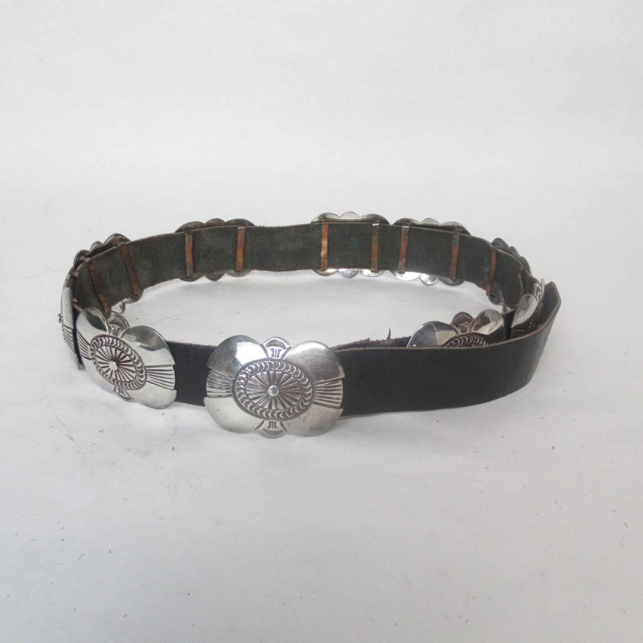 Sterling Silver & Leather Belt