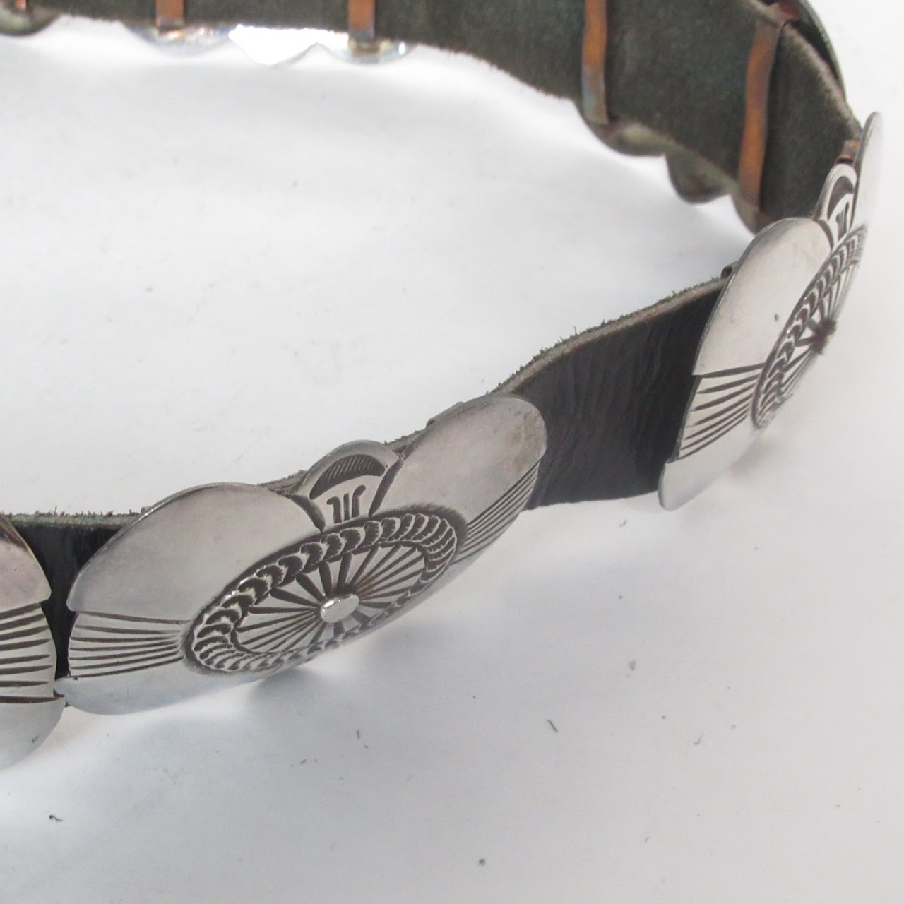 Sterling Silver & Leather Belt