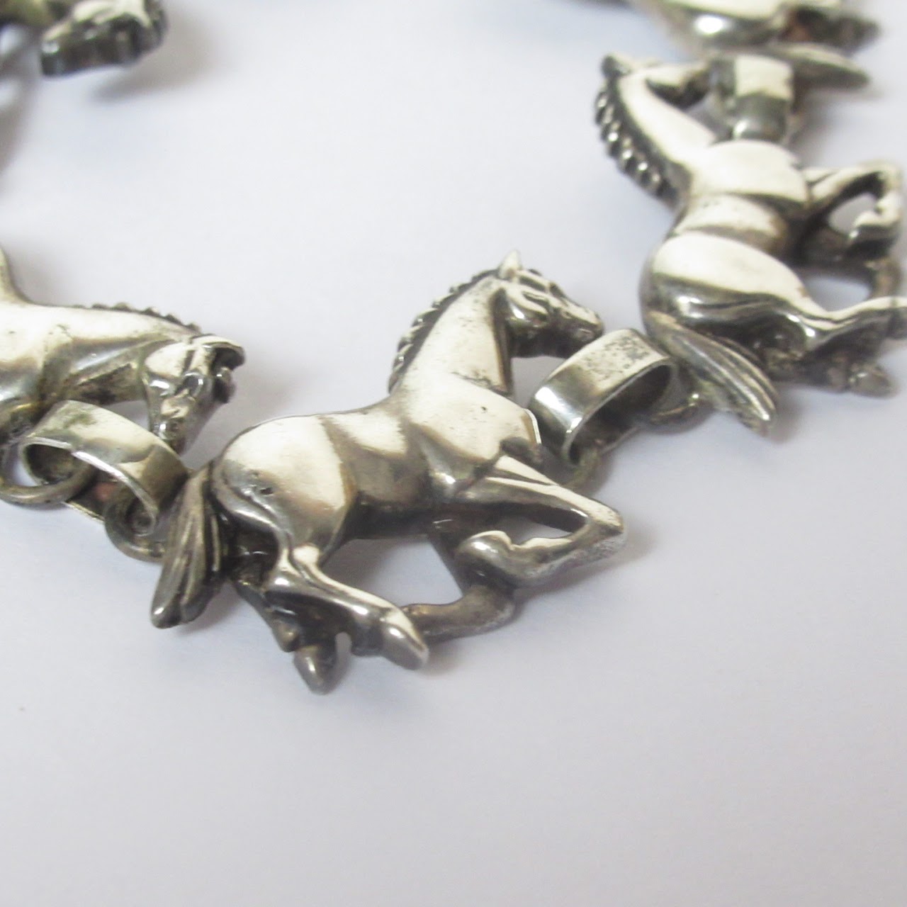 Sterling Silver Horse Link Bracelet