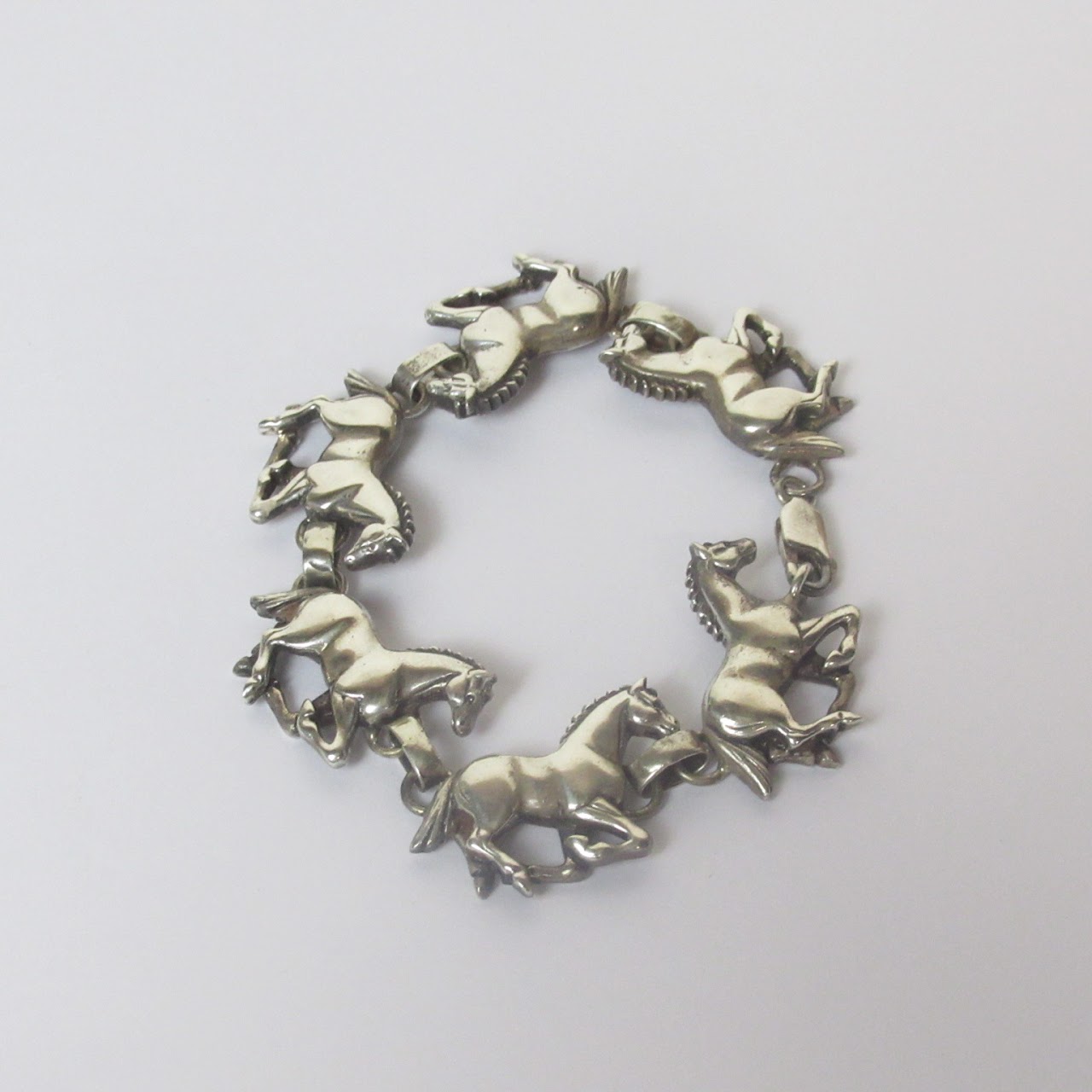 Sterling Silver Horse Link Bracelet