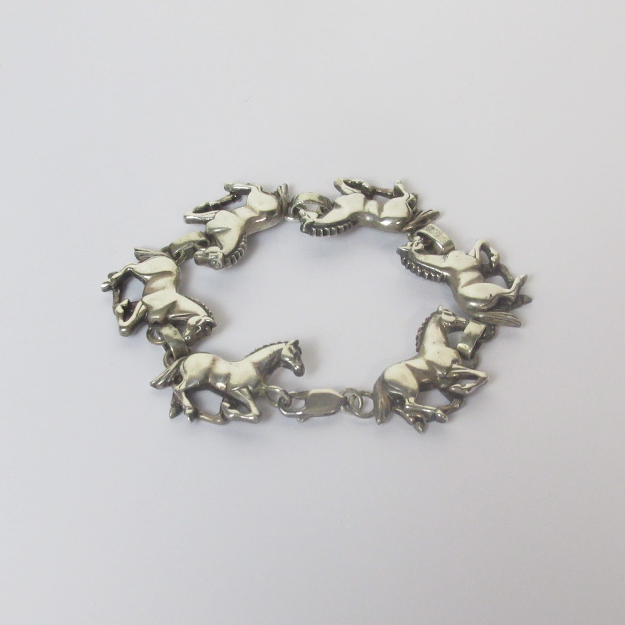 Sterling Silver Horse Link Bracelet