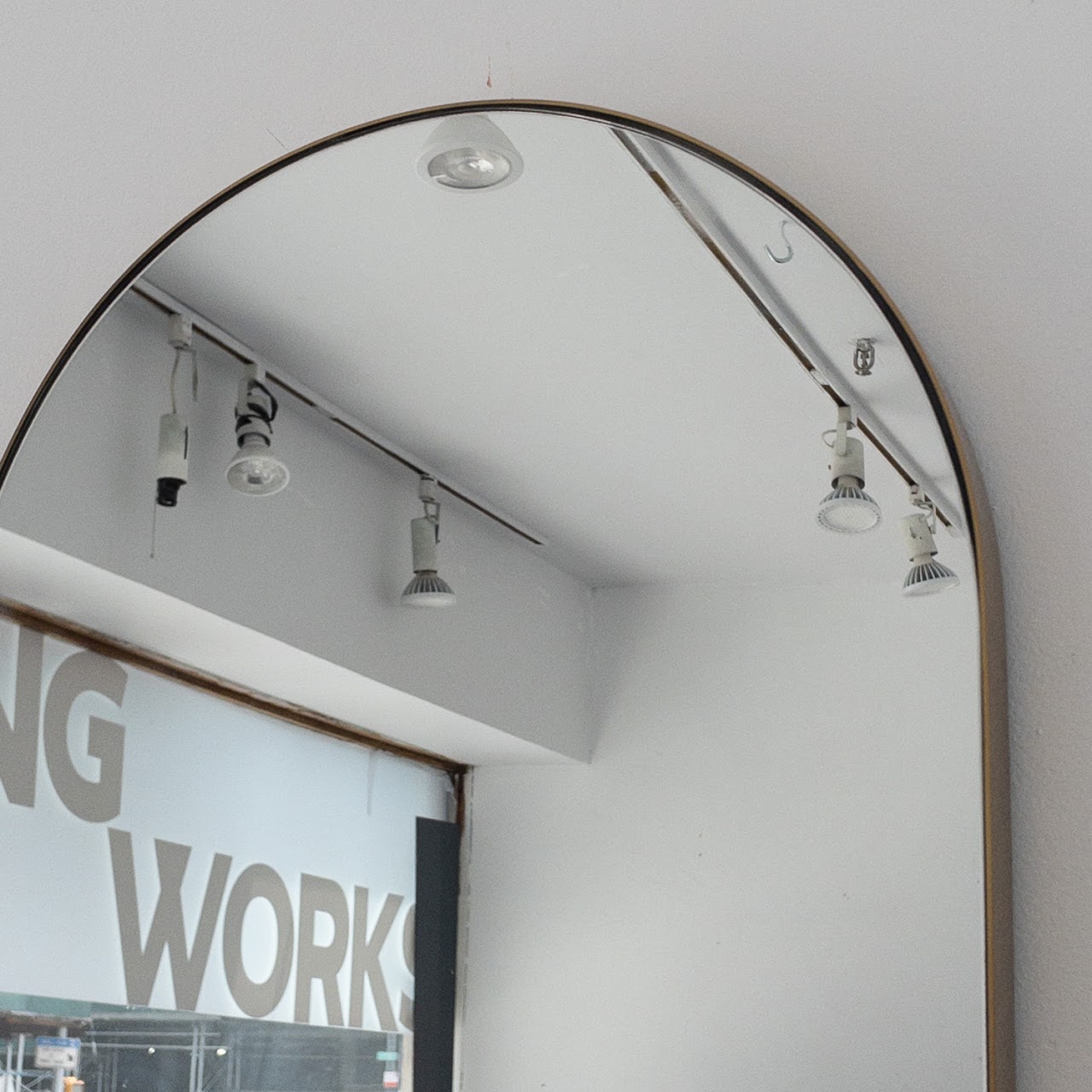 CB2 Caplet Oval Mirror with Shelf