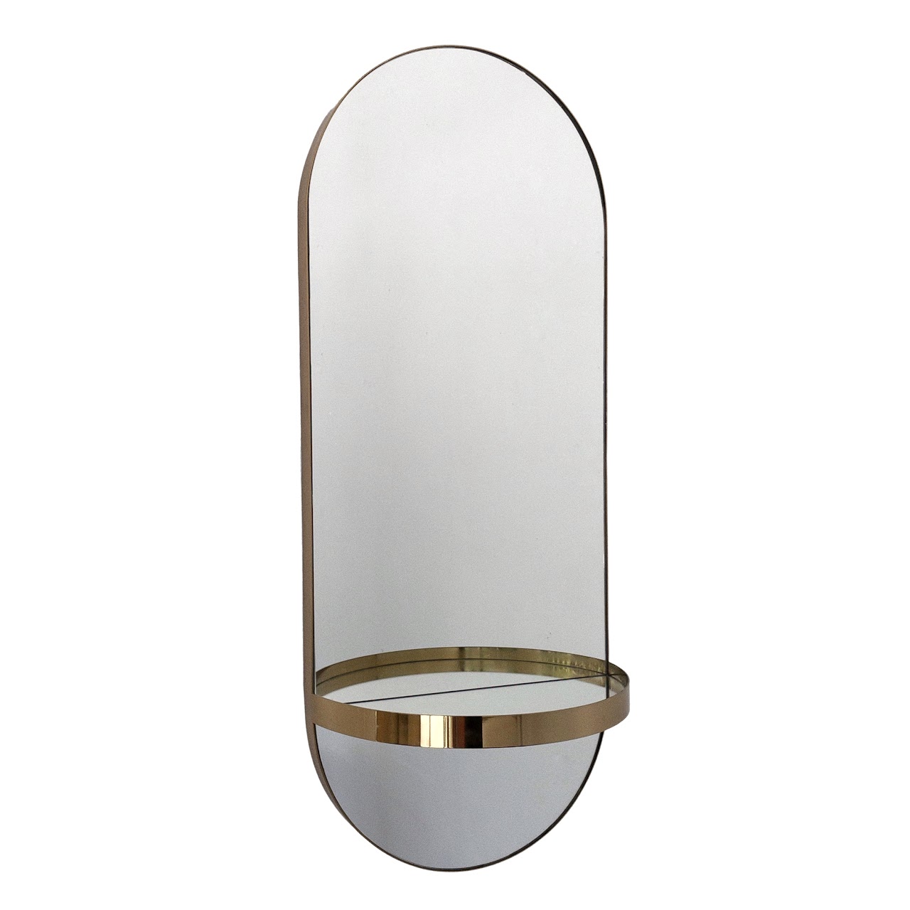 CB2 Caplet Oval Mirror with Shelf