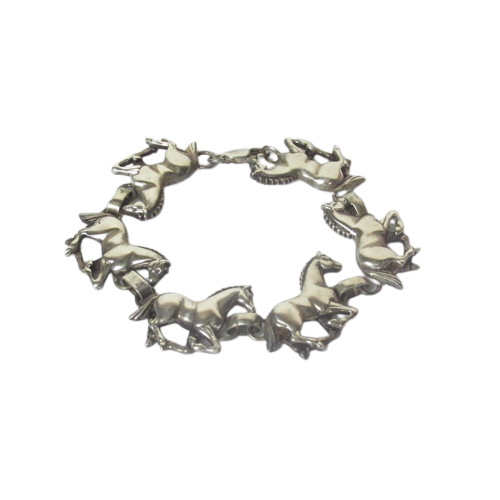 Sterling Silver Horse Link Bracelet