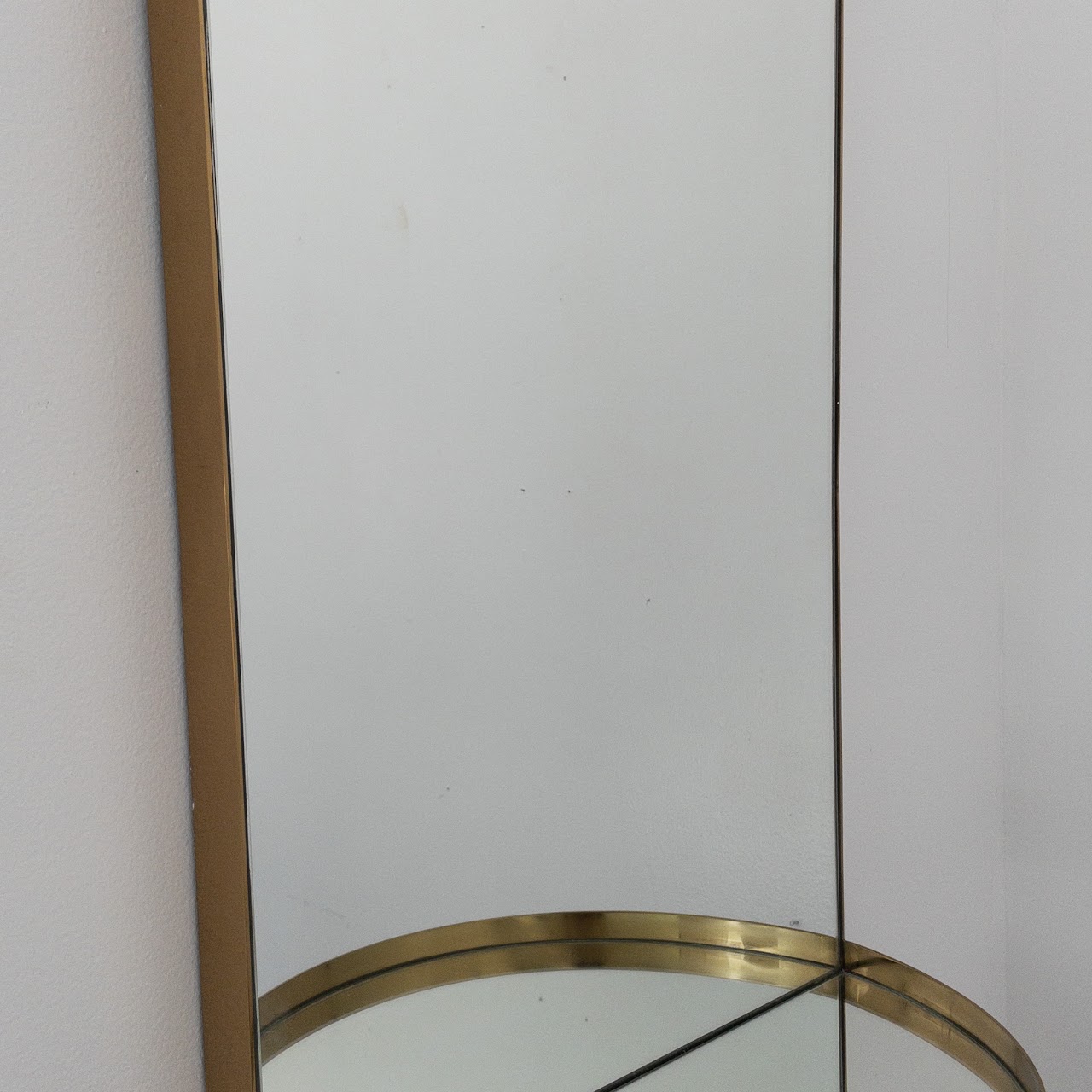 CB2 Caplet Oval Mirror with Shelf