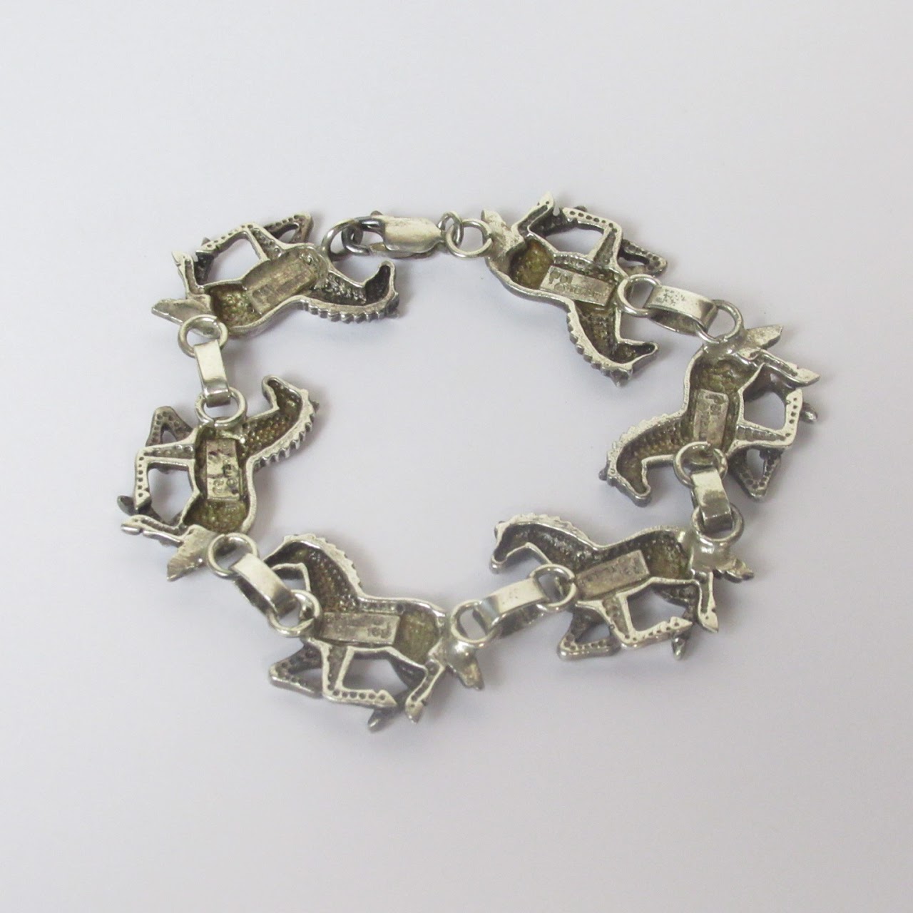 Sterling Silver Horse Link Bracelet