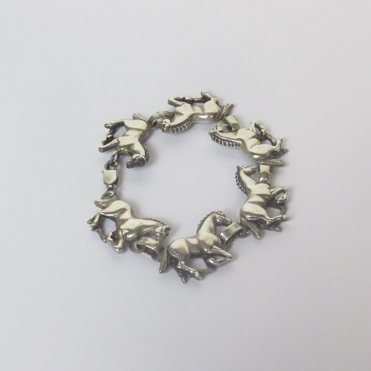 Sterling Silver Horse Link Bracelet