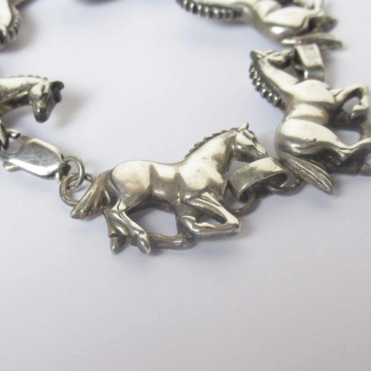 Sterling Silver Horse Link Bracelet