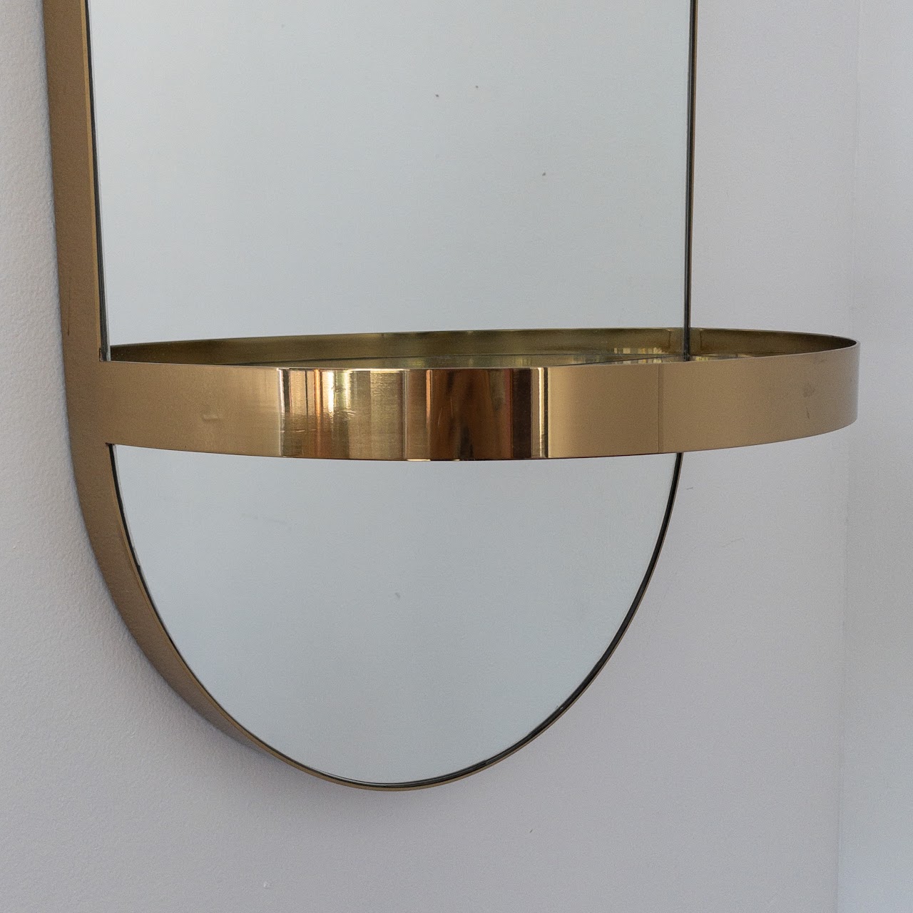 CB2 Caplet Oval Mirror with Shelf