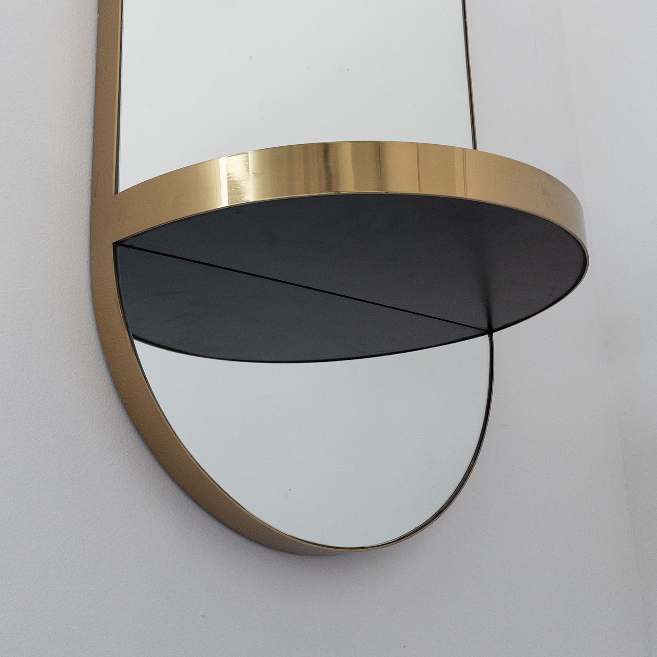 CB2 Caplet Oval Mirror with Shelf